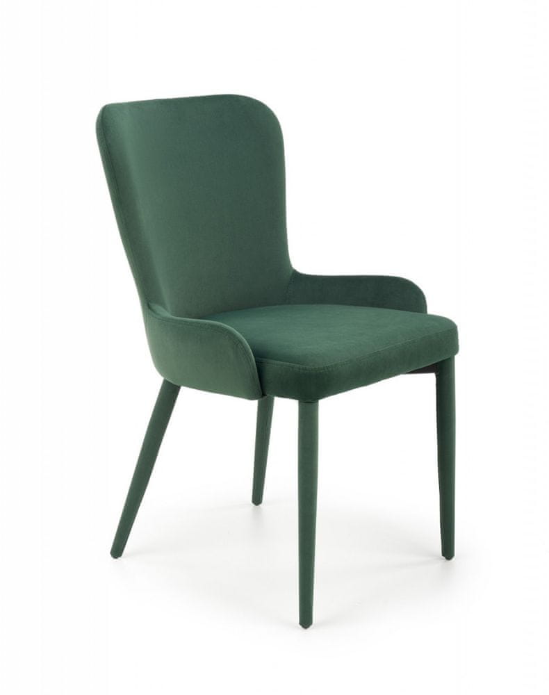 Halmar Kovová stoličky K425, tmavo zelená